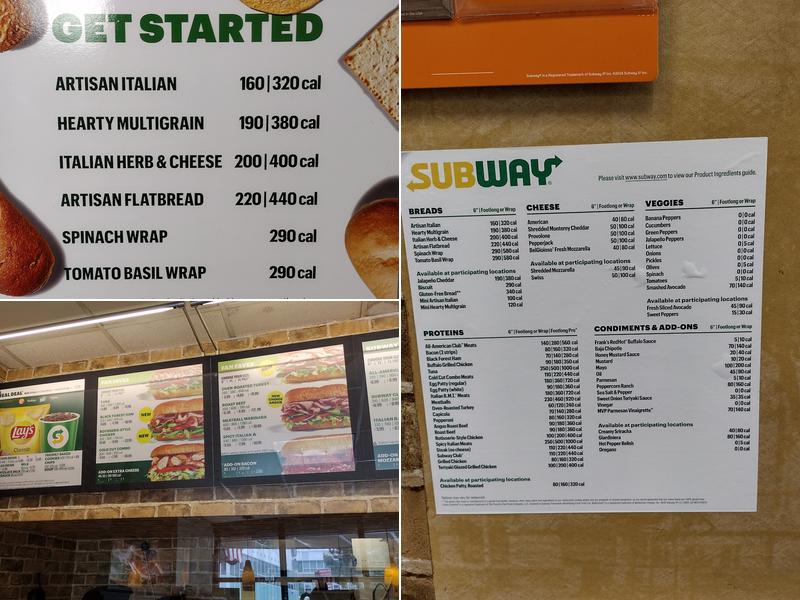 Subway Menu