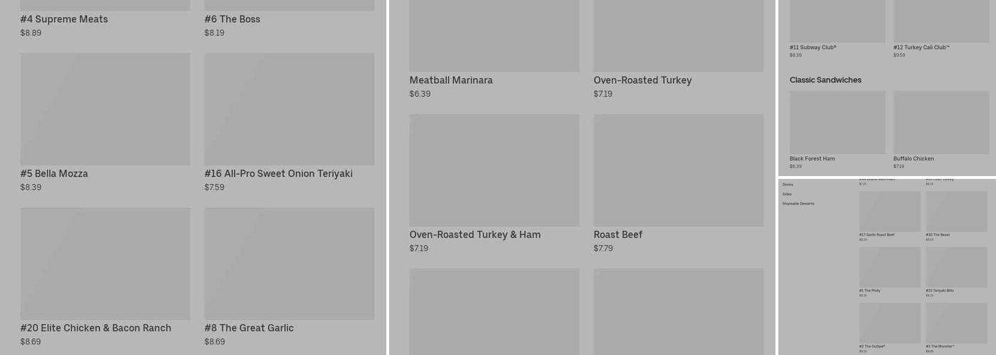 Subway Menu