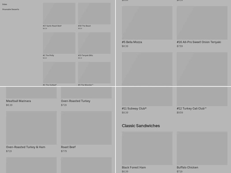 Subway Menu
