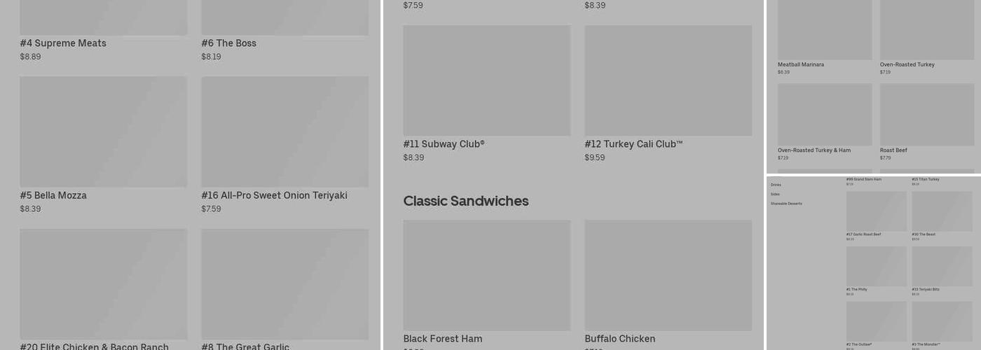 Subway Menu