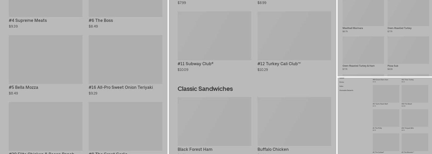 Subway Menu