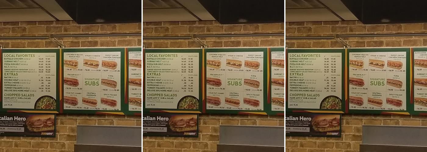 Subway Menu