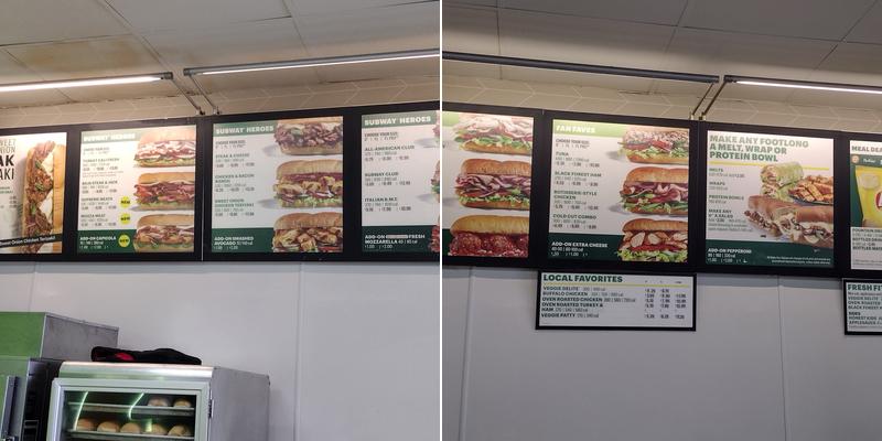 Subway Menu