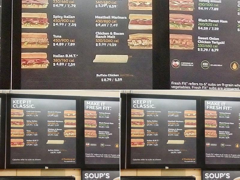 Subway Menu