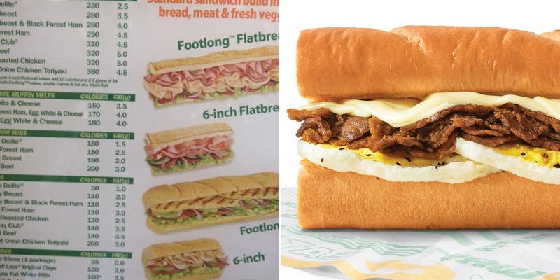 Subway Menu