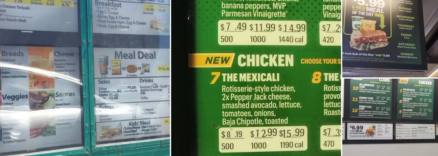 Subway Menu