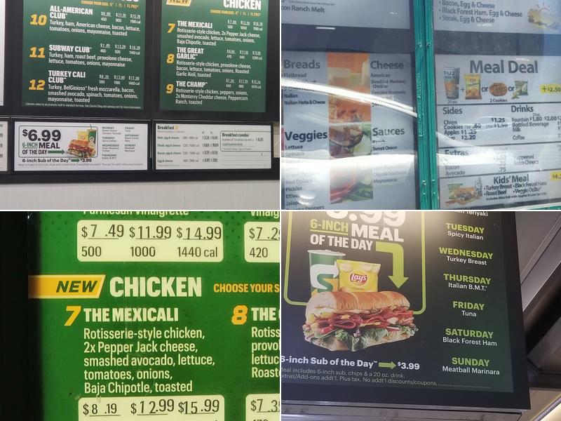 Subway Menu