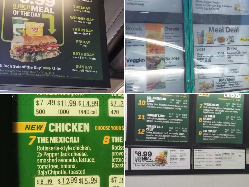 Subway Menu