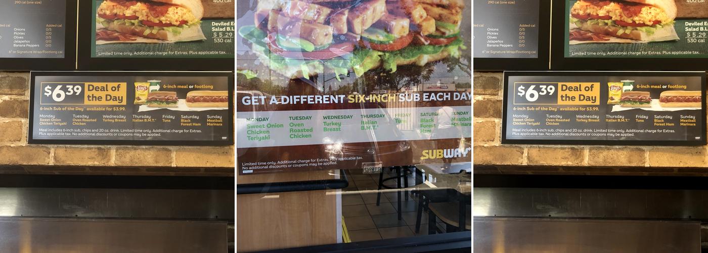 Subway Menu