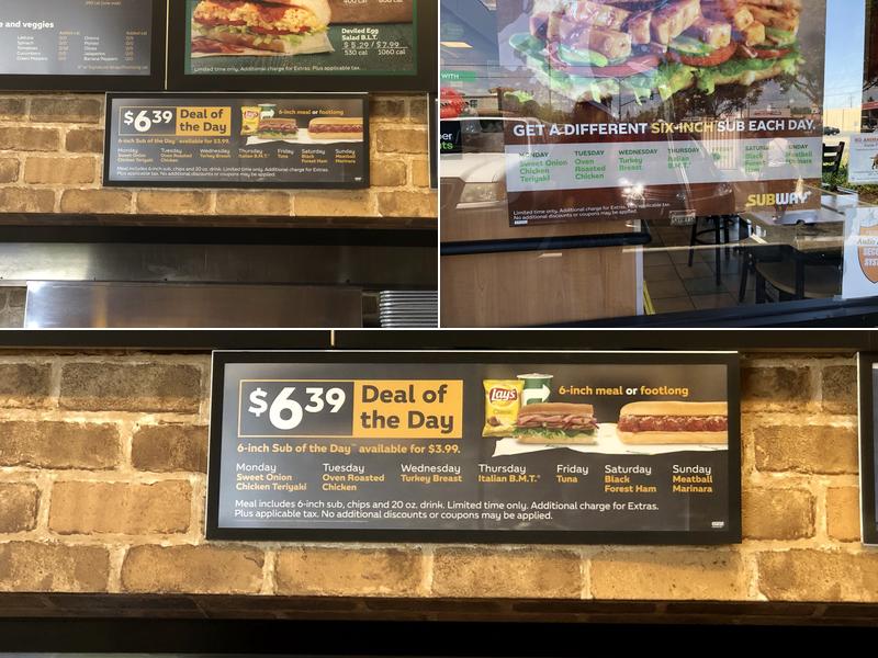 Subway Menu