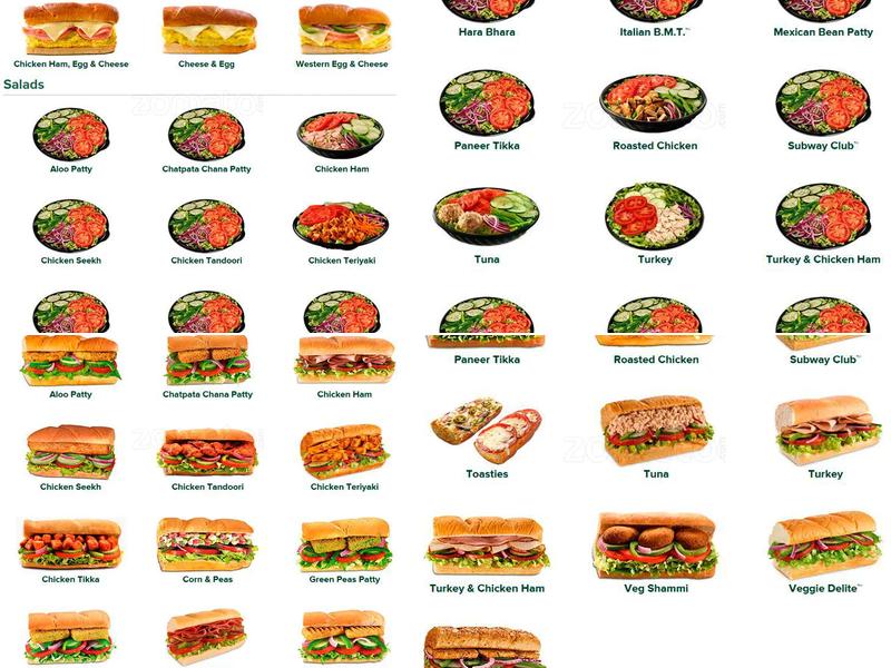 Subway Menu