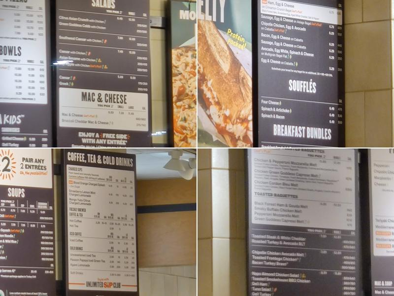 Panera Bread Menu