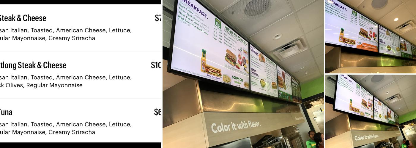 Subway Menu