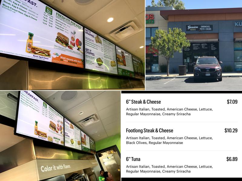 Subway Menu