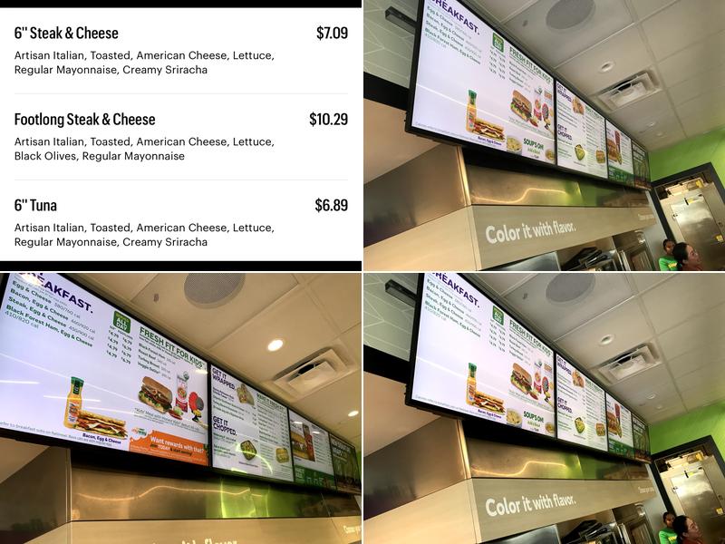 Subway Menu