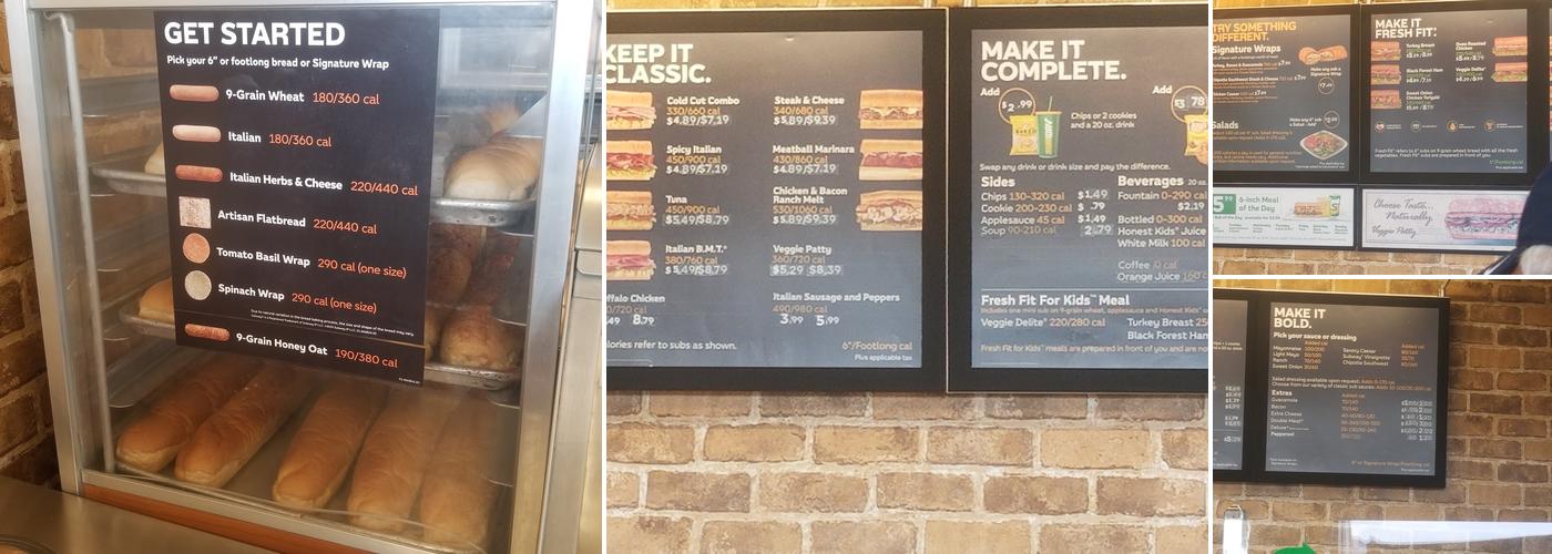 Subway Menu