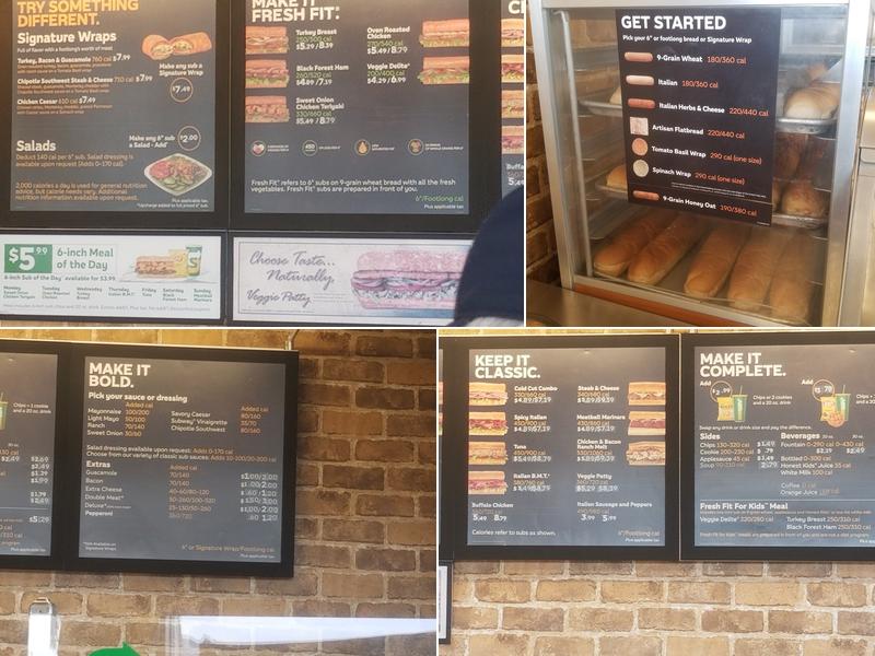 Subway Menu
