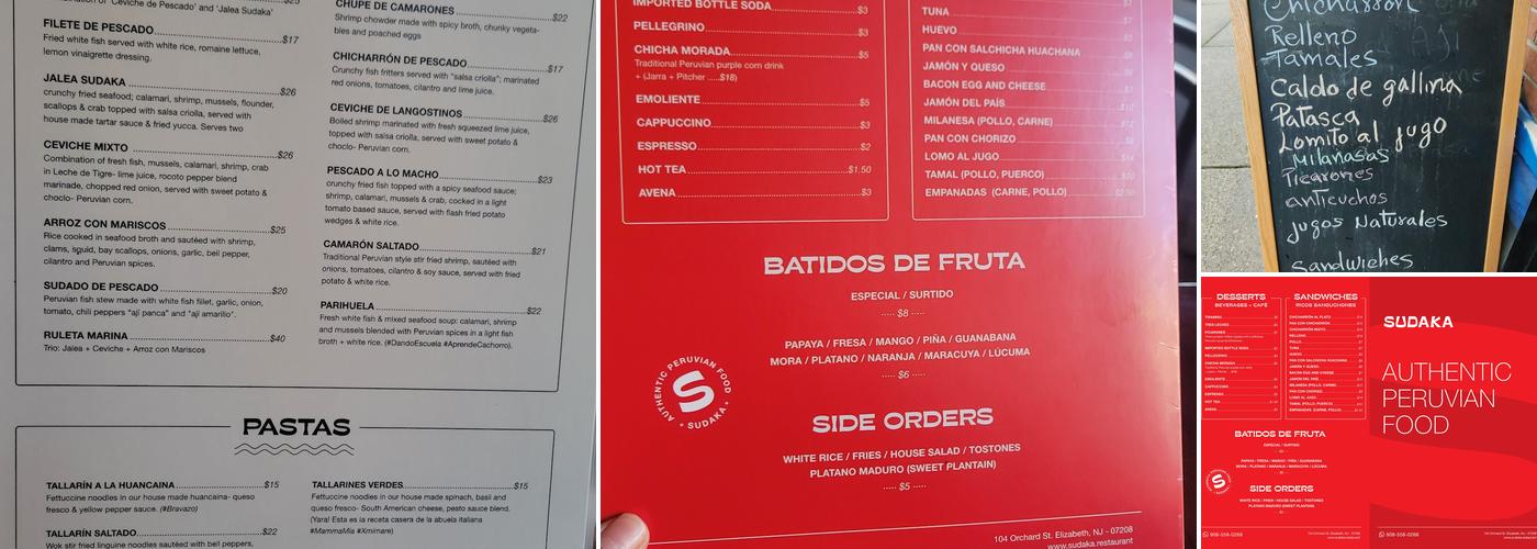 Sudaka Menu