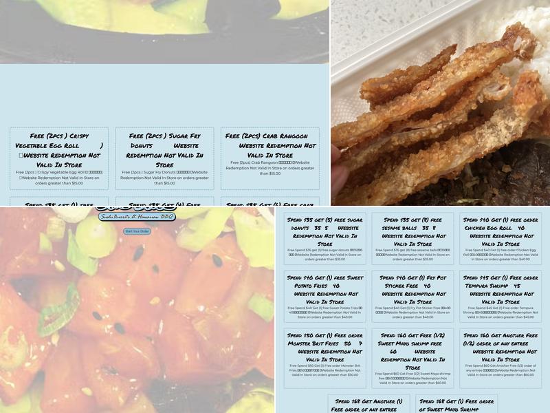 Suha Bites Sushiburrito & Hawaiian BBQ Menu