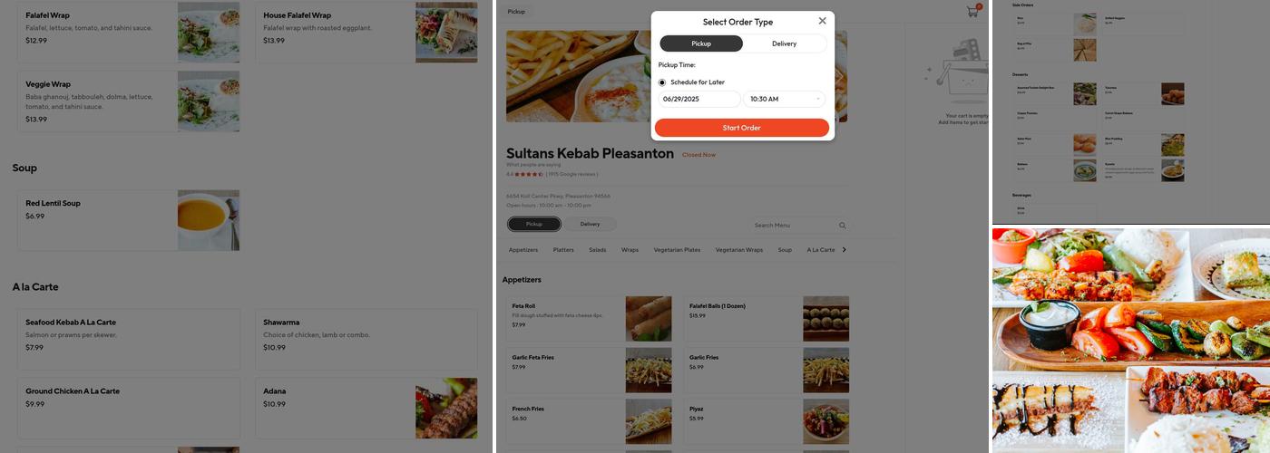 Sultan's Kebab Menu