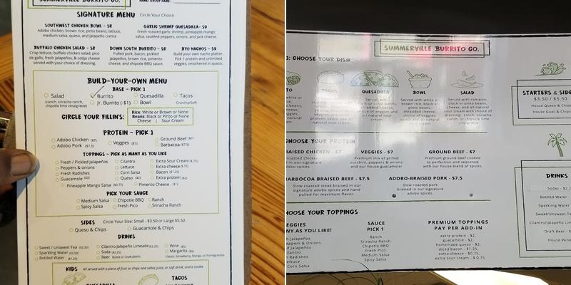 Summerville Burrito co Catering Menu
