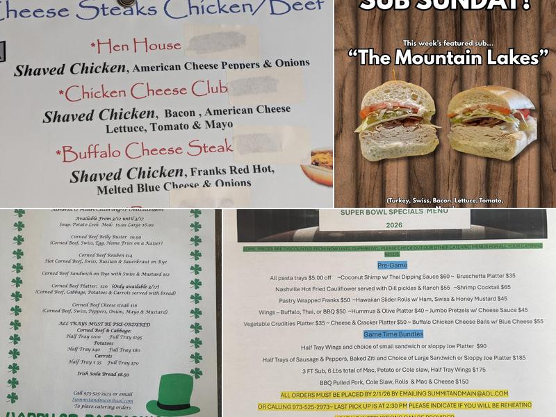 Summit & Main Menu