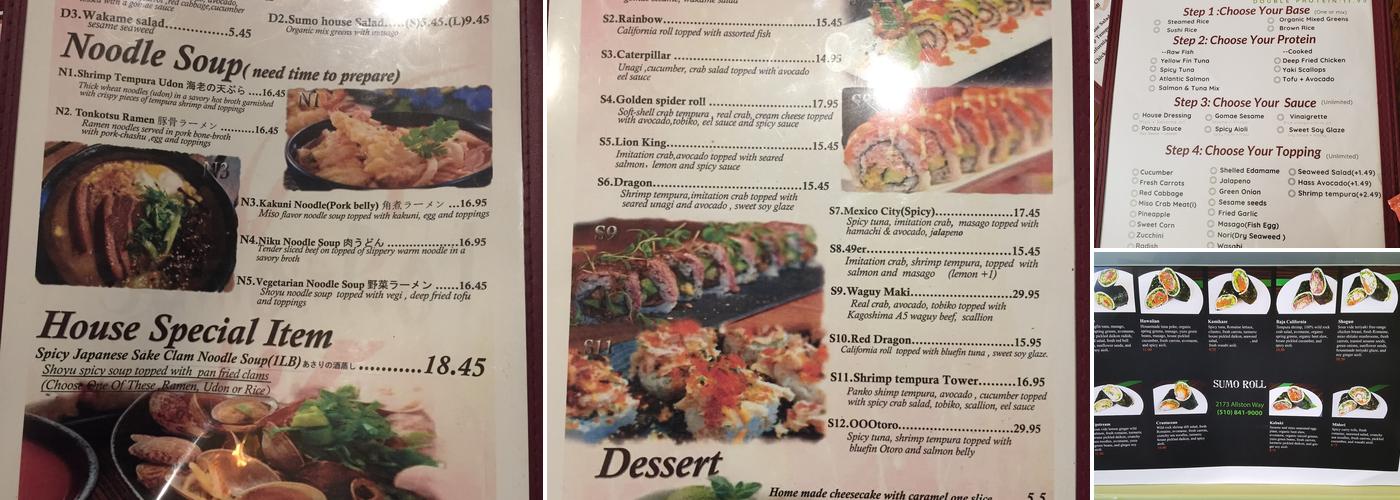 Sumo Roll Menu