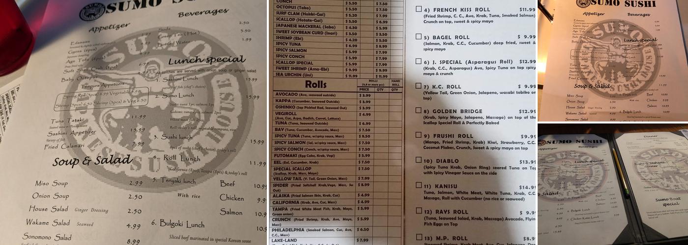 Sumo Sushi Menu