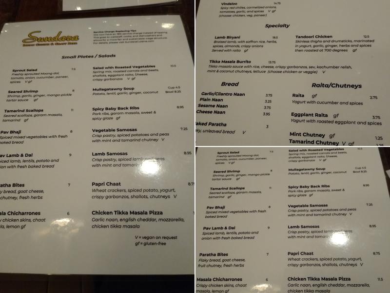 Sundara Menu