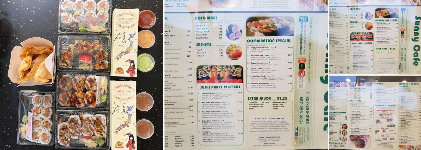 Sunny Cafe Menu