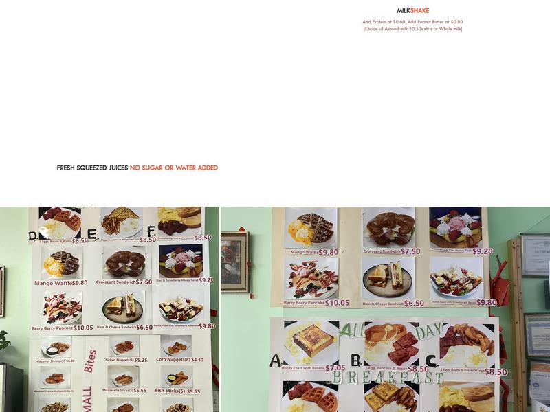 Sunshine Ice Menu