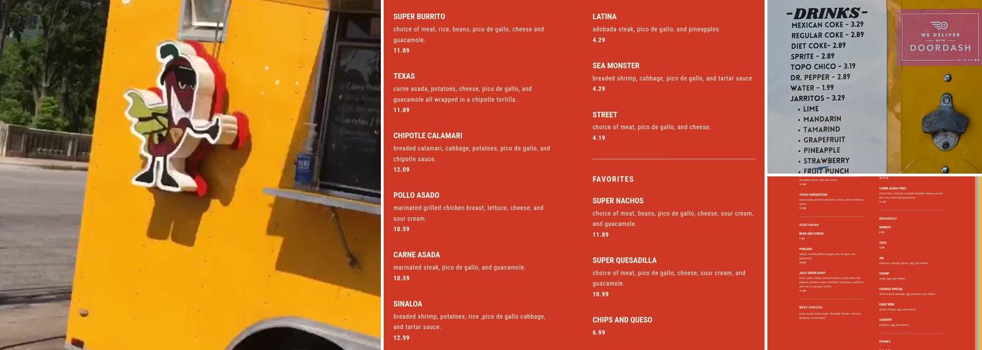 Super Burrito Menu