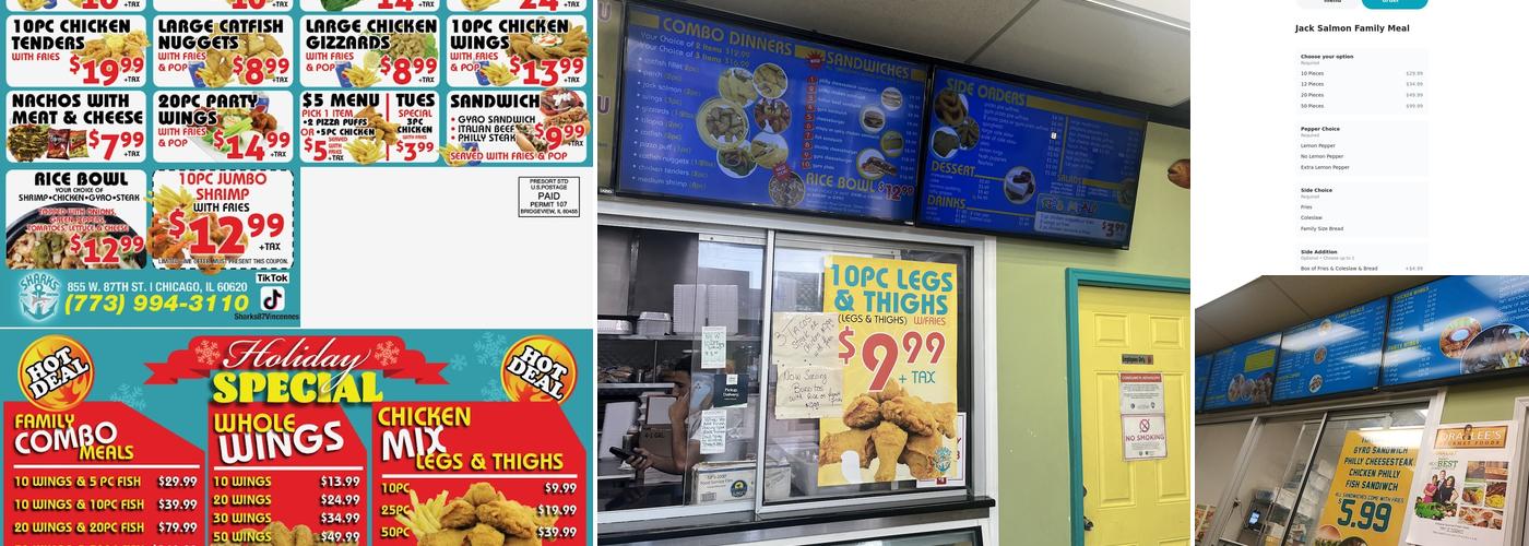 Shark's Fish & Chicken Menu