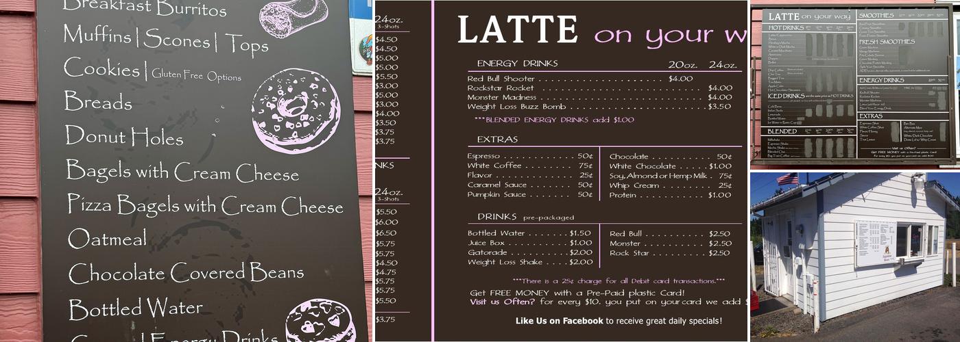 Latte On Your Way Menu