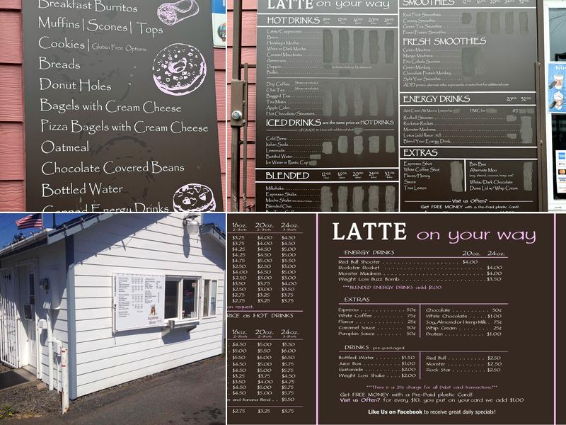 Latte On Your Way Menu