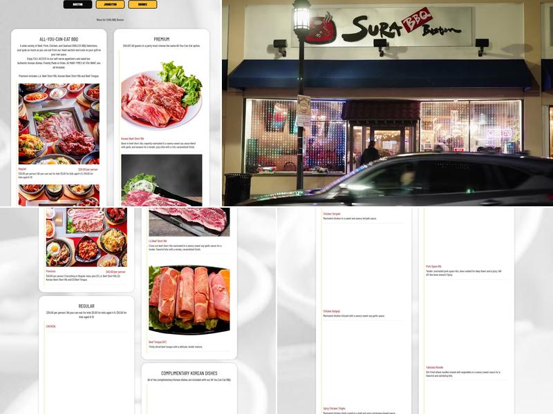 SURA BBQ Boston Menu
