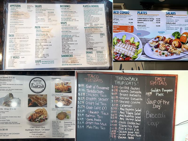 Surf City Fish Tacos Menu