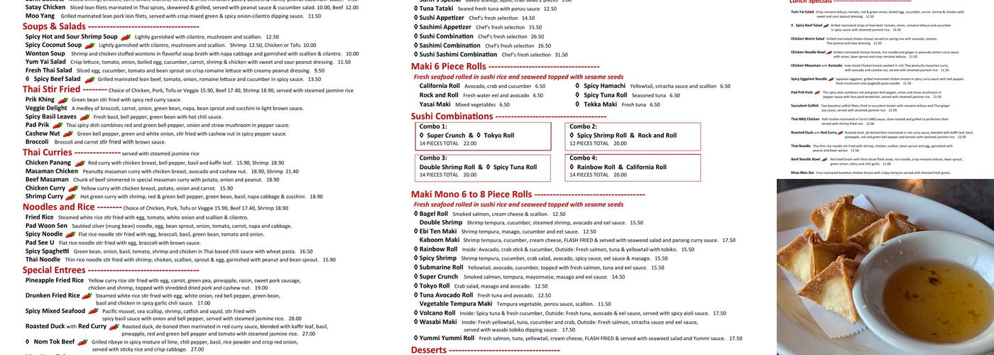 Surin 280 Menu