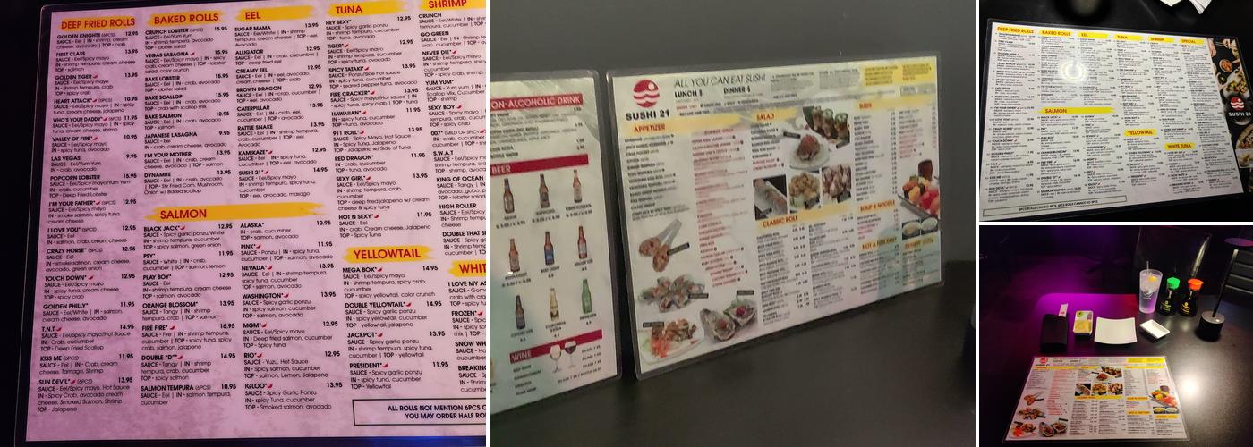 Sushi 21 Menu