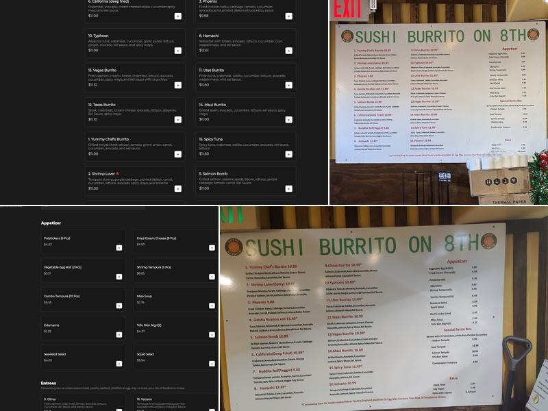 Sushi Burrito on 8th Menu