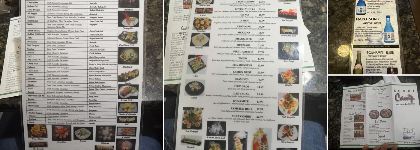 Sushi Camp Menu