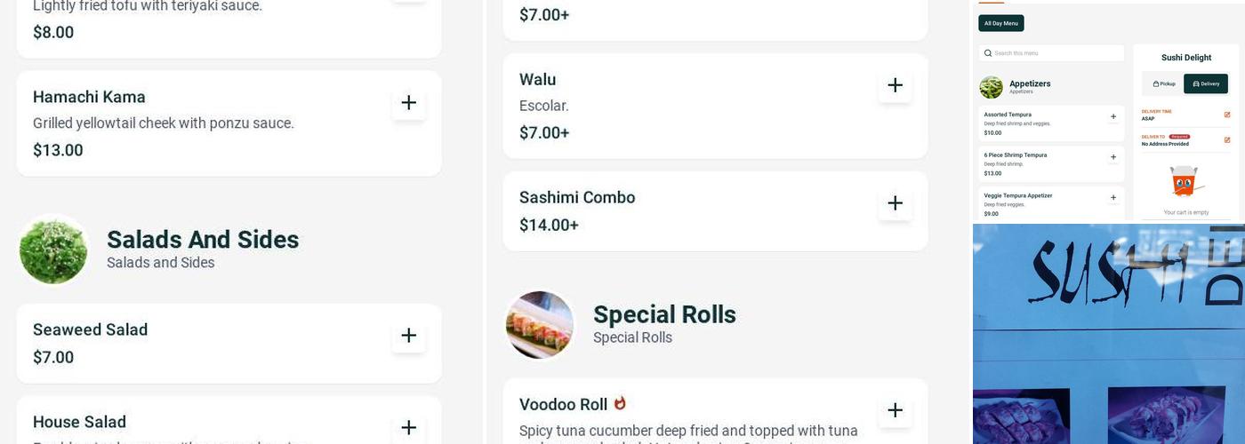 Sushi Delight Menu