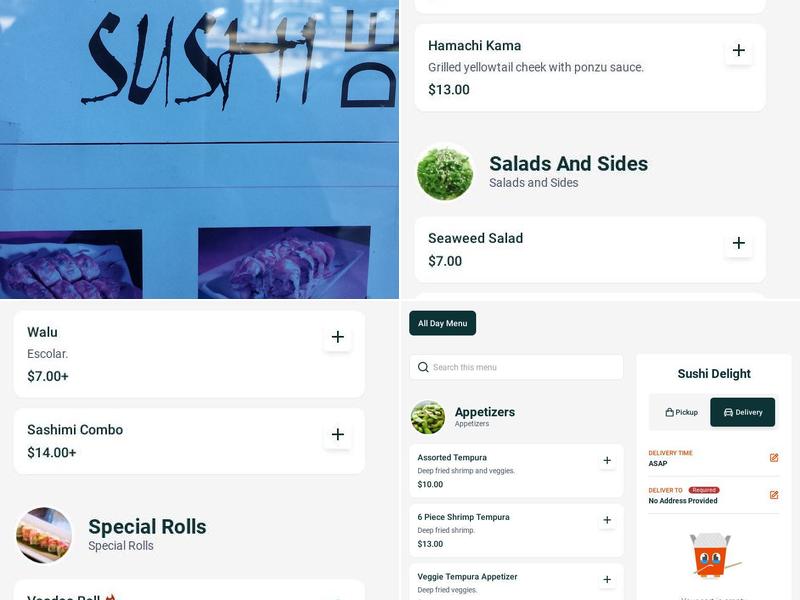 Sushi Delight Menu