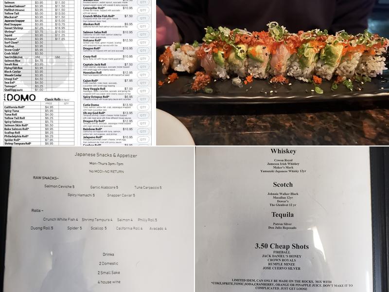Sushi Domo Menu