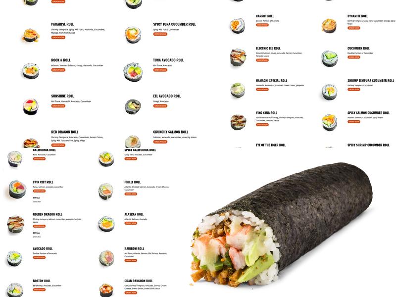 Sushi ATARASHI Menu