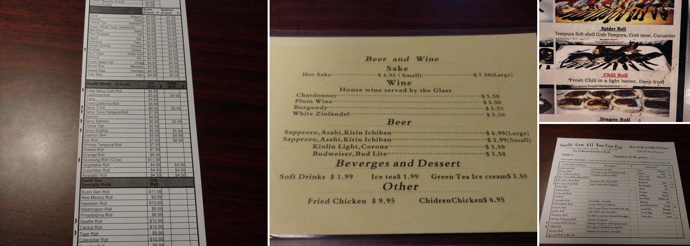 Sushi Gen Menu