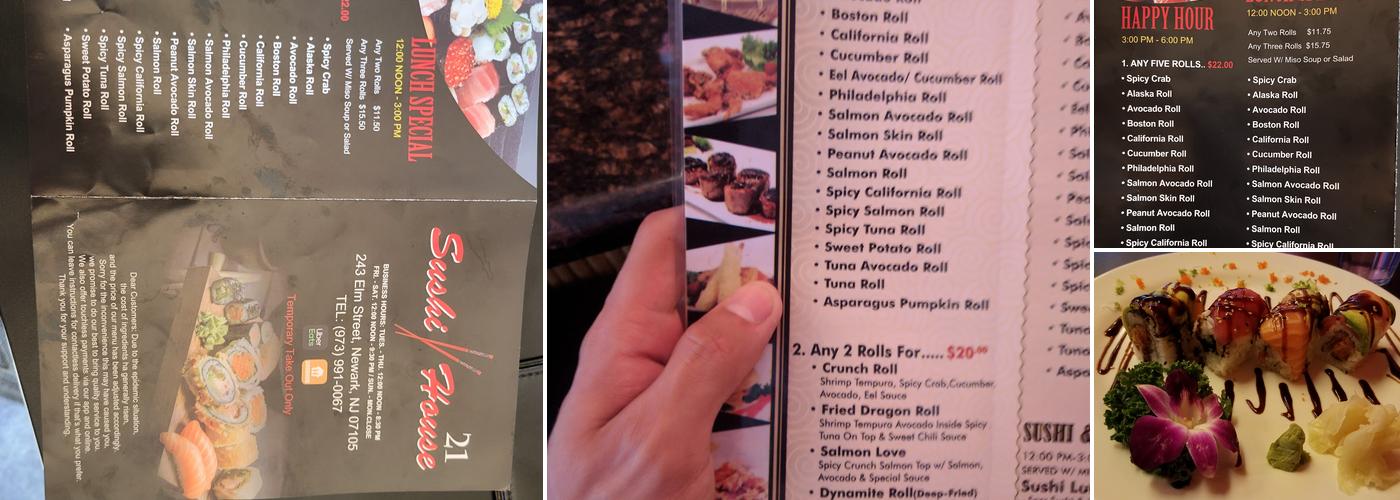 Sushi House 21 Menu