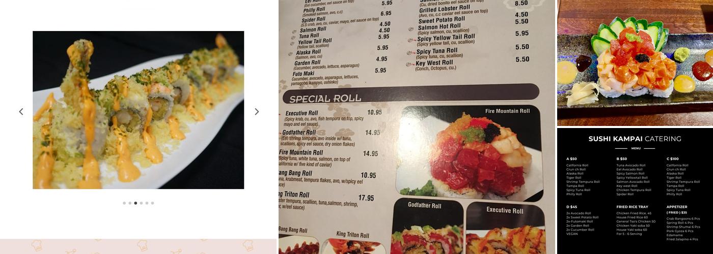 Sushi kampai Menu