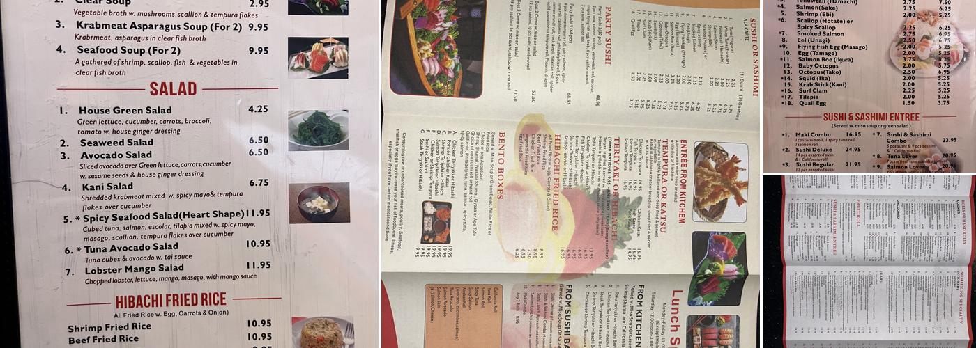 Sushi King Menu
