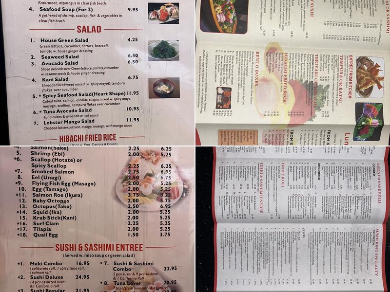 Sushi King Menu